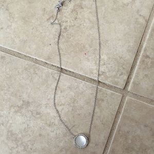 Sterling silver mother of pearl Cz necklace